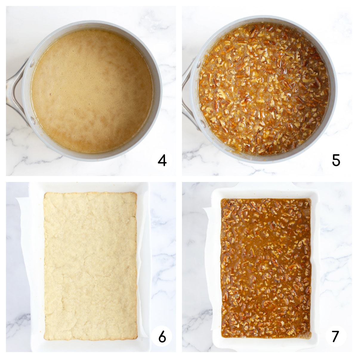 How to make pecan pie bar filling. 